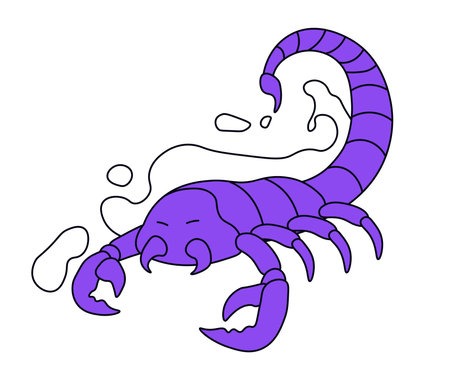 Zodiac sign of Scorpius Scorpion, astronomy symbolのイラスト素材