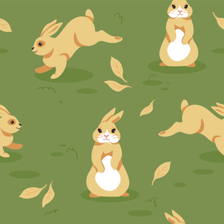 Funny cartoon animals, bunnies and rabbits vectorのイラスト素材