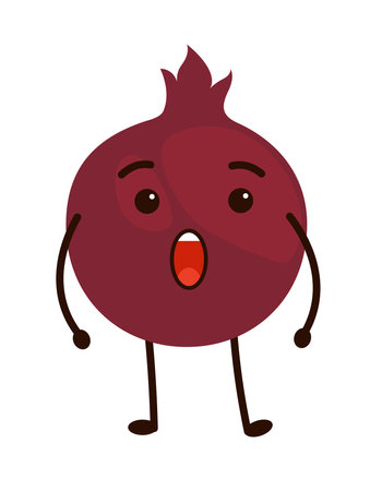Surprised pomegranate cartoon character vectorのイラスト素材