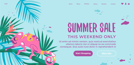 Summer sale this weekend only, start shoppingのイラスト素材