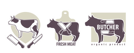 Fresh meat, butchery department product, beefのイラスト素材
