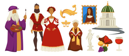 Italian Renaissance period culture of ancient Romeのイラスト素材