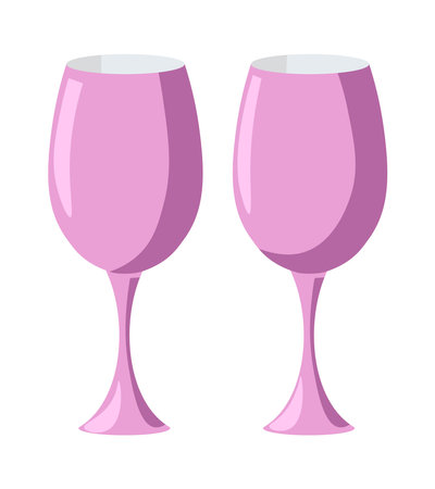 Wineglasses serving alcoholic beverage dishwareのイラスト素材