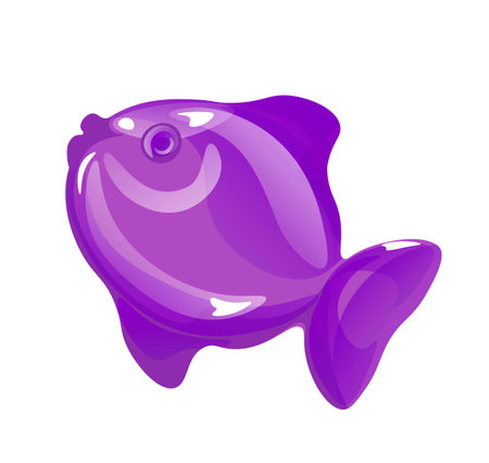 Chewy sugar fish animal gummy jelly candy vectorのイラスト素材
