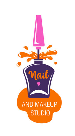 Visit nail makeup studio, beauty and style bannerのイラスト素材