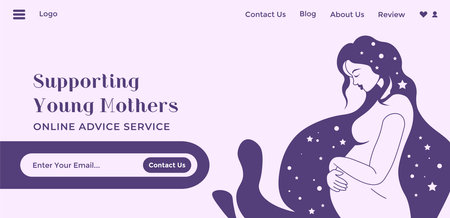 Supporting young mothers online advice serviceのイラスト素材