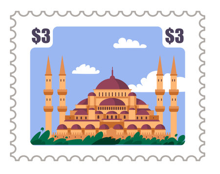 Thailand landmark architecture, postcard or markのイラスト素材