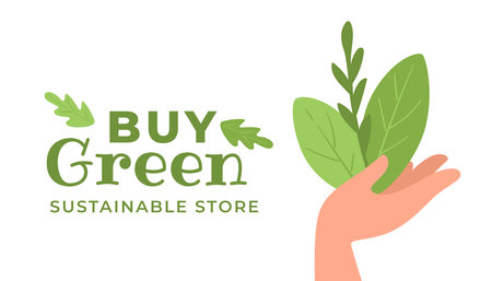 Buy goods in an environmentally friendly storeのイラスト素材