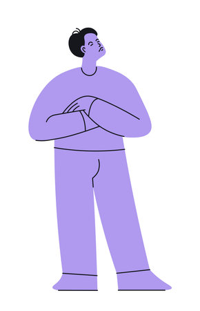 Man showing contempt emotion, expressing vectorのイラスト素材