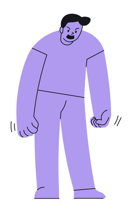 Man expressing emotion of anger and hatred vectorのイラスト素材
