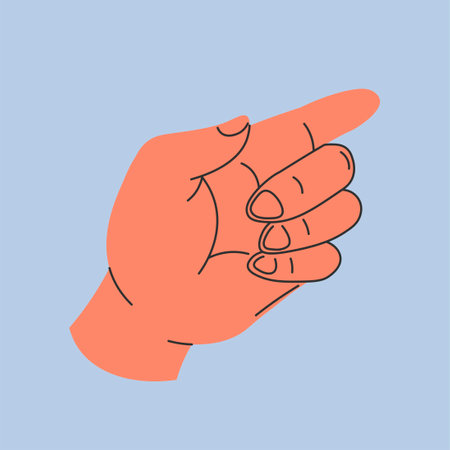 Hand with pointing finger, gesture showing signのイラスト素材