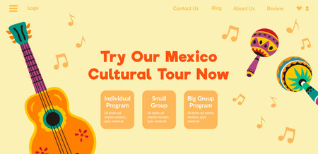 Try our Mexico cultural tour now, book trip webのイラスト素材