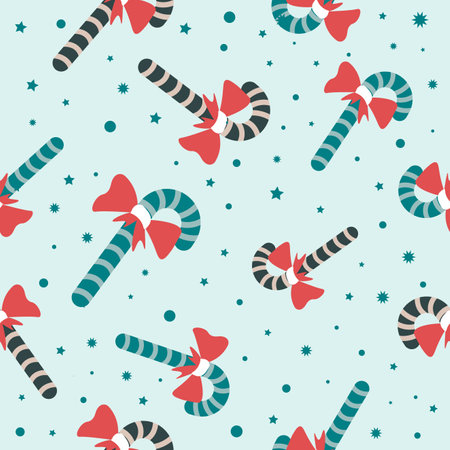 Winter season holidays pattern with candy sticksのイラスト素材