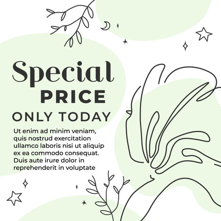 Special price in shop only today, promo bannerのイラスト素材