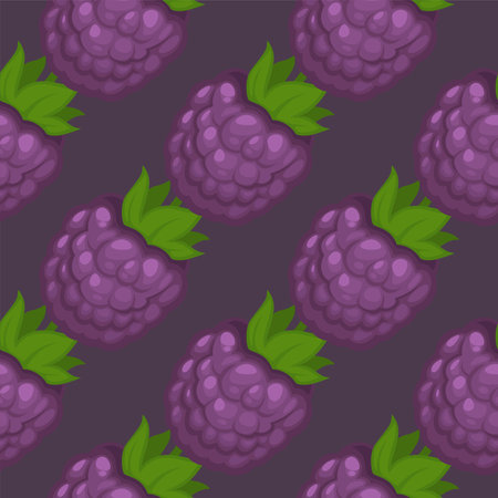 Vector Blackberry Seamless Pattern featuringのイラスト素材