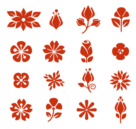 Chinese traditional symbolsのイラスト素材