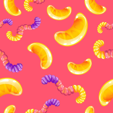 Vibrant Candy and Gummies Patternのイラスト素材