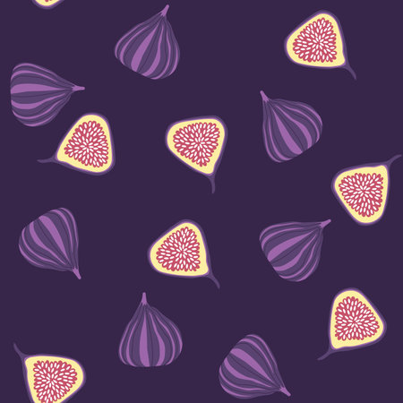 Seamless Purple Fig Patternのイラスト素材