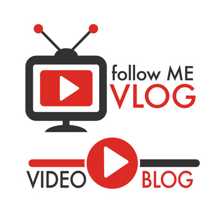 Social media services, follow my vlog and blogのイラスト素材