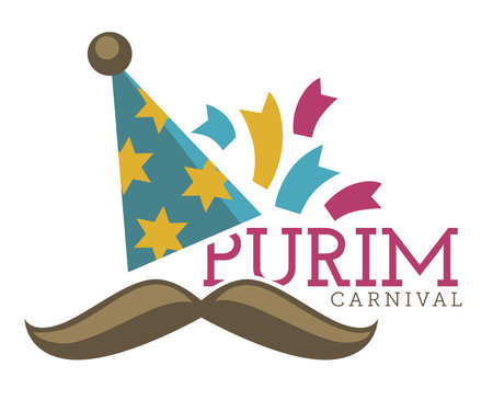 Purim carnival, emblem or banner of Jewish holidayのイラスト素材