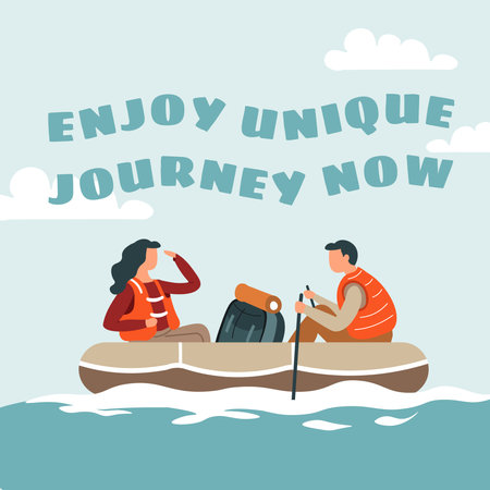 Enjoy Unique Journey Now vectorのイラスト素材