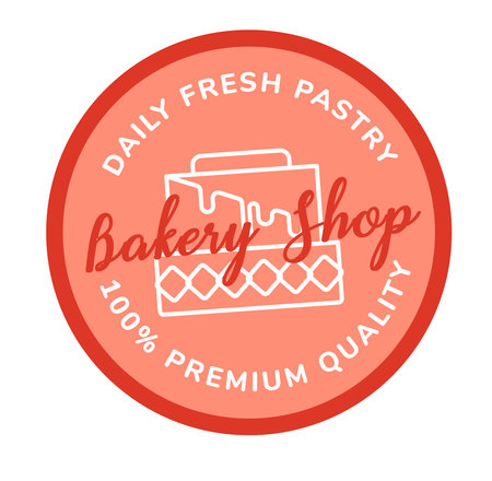 Premium quality fresh pastry, bakery shop logoのイラスト素材