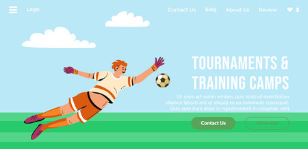 Football tournaments and training camps websiteのイラスト素材
