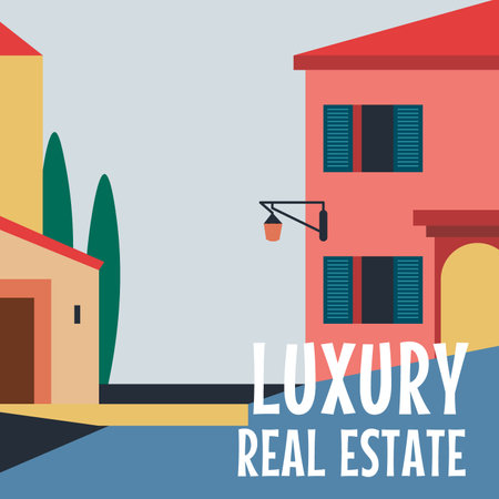 Luxury real estate, apartments agency serviceのイラスト素材