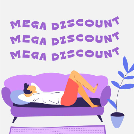 Mega Discount Event Advertisement vectorのイラスト素材