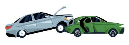 Side Impact Car Collision Sceneのイラスト素材