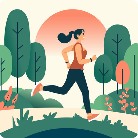 Energetic Outdoor Running Workout vectorのイラスト素材