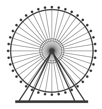 Detailed Amusement Park Silhouetteのイラスト素材