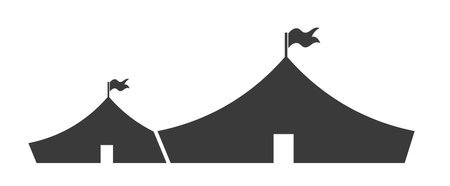 Single Circus Tent Vector Silhouetteのイラスト素材
