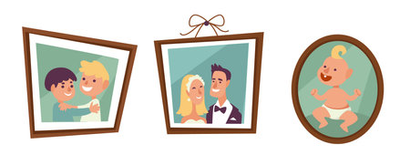 Framed Family Moments Vector Artのイラスト素材