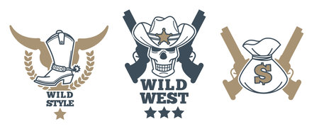 Cowboy Themed Logo Collection vectorのイラスト素材