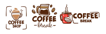 Artistic Coffee Logo Compilation vectorのイラスト素材