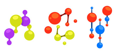 Colorful Molecular Design Logos vectorのイラスト素材