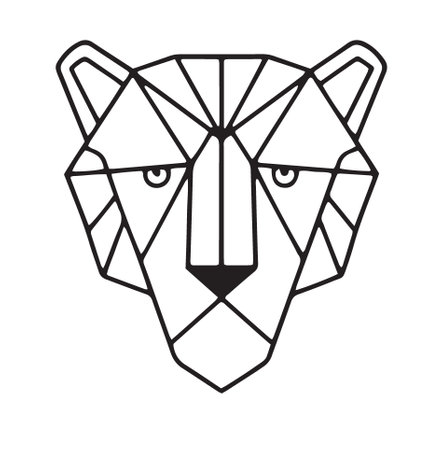 Geometric Lion Head Vector illustrationのイラスト素材