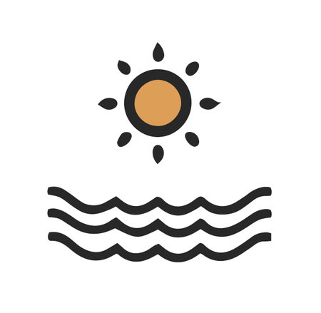 Abstract Sun and Waves Iconのイラスト素材