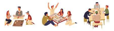 Board Games with Friends vectorのイラスト素材