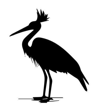 Stylized Heron Silhouette vector illustrationのイラスト素材
