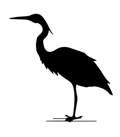 Stylized Heron Silhouette vector illustrationのイラスト素材