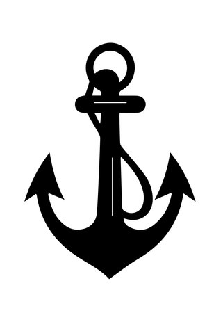 Anchor Silhouette vector isolated illustrationのイラスト素材