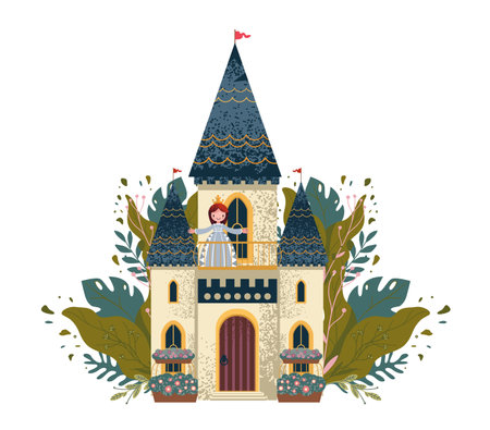 Princess In Enchanted Castle vectorのイラスト素材