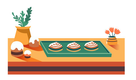 Delicious Cinnamon Swirl Pastries vectorのイラスト素材