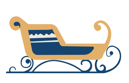 Classic Wooden Christmas Sleigh vectorのイラスト素材