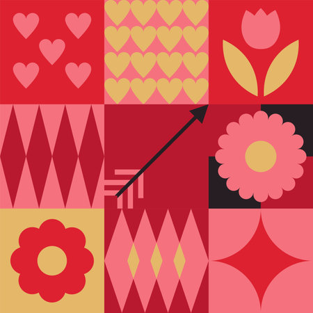 Modern Scandinavian Valentine Seamless Pattern
