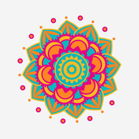 Colorful Mandala With Traditional Patternsのイラスト素材