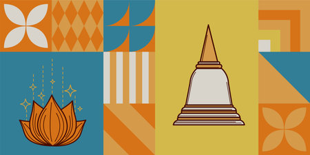 Geometric Vesak Day Background vectorのイラスト素材