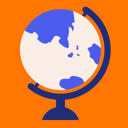 Colorful Globe Geography Vector Illustrationのイラスト素材